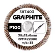 GRAPHITE Csiszolókerék csapos 30x15x6mm, P100 (58T403)