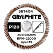 GRAPHITE Csiszolókerék csapos 30x15x6mm, P120 (58T404)