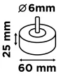 GRAPHITE Csiszolókerék csapos 60x25x6mm, P40 (58T405)