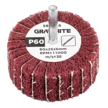 GRAPHITE Csiszolókerék csapos 60x25x6mm, P60 (58T406)