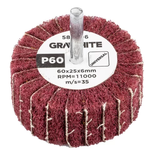 GRAPHITE Csiszolókerék csapos 60x25x6mm, P60 (58T406)