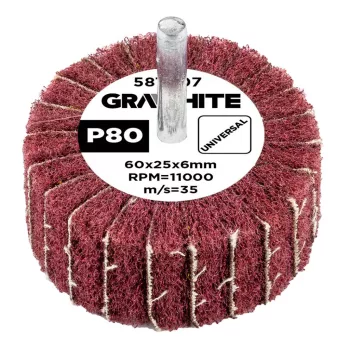 GRAPHITE Csiszolókerék csapos 60x25x6mm, P80 (58T407)