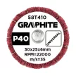 GRAPHITE Csiszolókerék csapos 30x25x6mm, P40 (58T410)