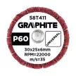 GRAPHITE Csiszolókerék csapos 30x25x6mm, P60 (58T411)
