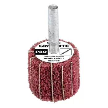 GRAPHITE Csiszolókerék csapos 30x25x6mm, P80 (58T412)