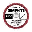 GRAPHITE Csiszolókerék csapos 30x25x6mm, P100 (58T413)