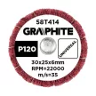GRAPHITE Csiszolókerék csapos 30x25x6mm, P120 (58T414)