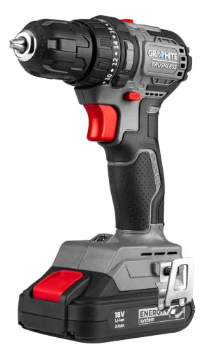 GRAPHITE Akkus szénkefementes fúró, csavarozó, Energy+, 18V, Kompakt méret, 10mm-es tokmány, akku nélkül! (58ge139)