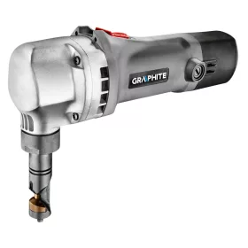   GRAPHITE LEMEZVÁGÓGÉP, folyamatos lyukasztó 500W, hullám- és síklemezekhez. Egyenes és ív vágásra. Kofferben. (59G401)