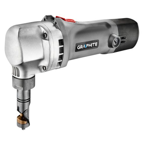 GRAPHITE LEMEZVÁGÓGÉP, folyamatos lyukasztó 500W, hullám- és síklemezekhez. Egyenes és ív vágásra. Kofferben. (59G401)