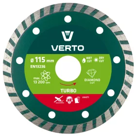 VERTO Gyémánt vágókorong 115mm TURBO (61H2T1)