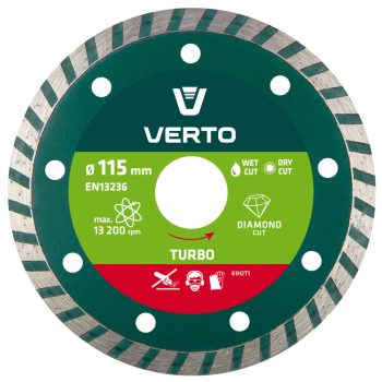 VERTO Gyémánt vágókorong 115mm TURBO (61H2T1)
