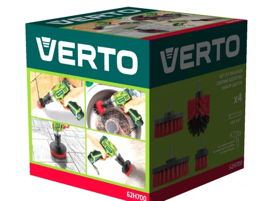 VERTO Tisztítókefe-készlet fúróhoz, 4db (62H700)