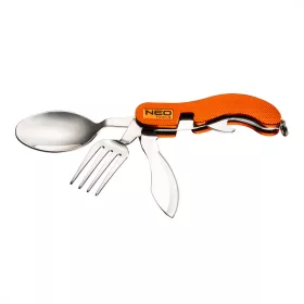   NEO Tábori kemping zsebkés, 10cm, evőeszköz funkció, alumínium (63-027)