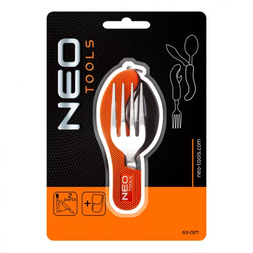 NEO Tábori kemping zsebkés, 10cm, evőeszköz funkció, alumínium (63-027)