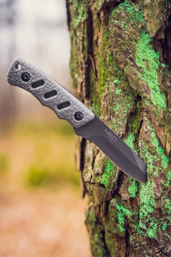 NEO Túlélő kés, full-tang, 16.5 cm, rozsdamentes acél, gumírozott markolat, penge: 9.4cm (63-106)