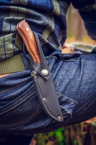 NEO Túlélő kés, full-tang, 23 cm, rozsdamentes acél, fa markolat, penge: 12cm (63-111)