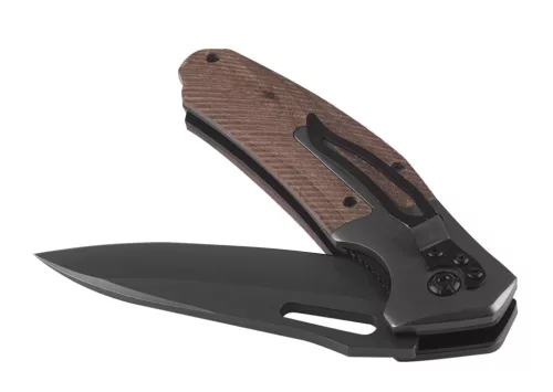 NEO Összecsukható kés 22 cm, rozsdamentes acél, penge: 11cm, fa markolat berakás (63-115)