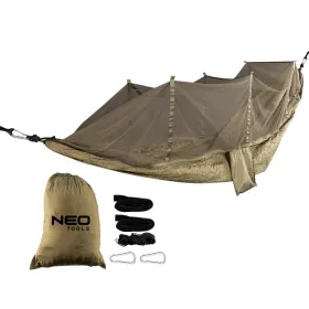   NEO Függőágy szúnyoghálóval 330x140 cm, 210T nylon, maxterhelhetőség 200kg, sötétzöld (63-123)