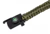 NEO Túlélő karkötő 5 az 1-ben: 3.5m paracord(250kg-ig), kovakő, iránytű, kés, síp, zöld, szélessége 26mm (63-140)