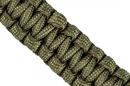 NEO Túlélő karkötő 5 az 1-ben: 3.5m paracord(250kg-ig), kovakő, iránytű, kés, síp, zöld, szélessége 26mm (63-140)