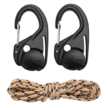   NEO Rugós kötélfeszítő karabíner + paracord kötél(3,5mmx1,5m) készlet, 3db (63-155)