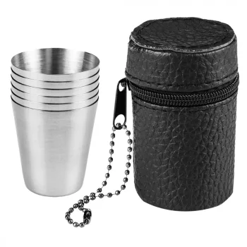   NEO Kemping pohárkészlet, rozsdamentes, 6db, tokkal (63-173)