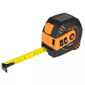  NEO Lézeres távolságmérő beépített mérőszalaggal, hatótáv: 40m, mérőszalag: 19mm x 5m, Li-ion akkumulátor (67-100)