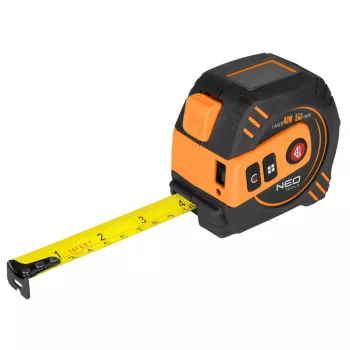   NEO Lézeres távolságmérő beépített mérőszalaggal, hatótáv: 40m, mérőszalag: 19mm x 5m, Li-ion akkumulátor (67-100)