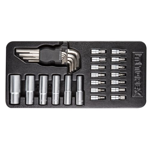 TOPEX Szerszámkészlet 29db, műhelykocsitálcával (79R515)