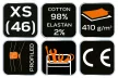 NEO Farmer munkanadrág, 5 zsebes, fekete, 98% pamut, 410g/m2 XS (81-233-XS)