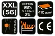 NEO Farmer munkanadrág 5 zsebes, fekete, 98% pamut 2% elasztán, térderősítés, XXL , (81-233-XXL)