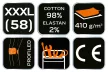 NEO Farmer munkanadrág 5 zsebes, fekete, 98% pamut 2% elasztán, térderősítés, XXX L , (81-233-XXXL)