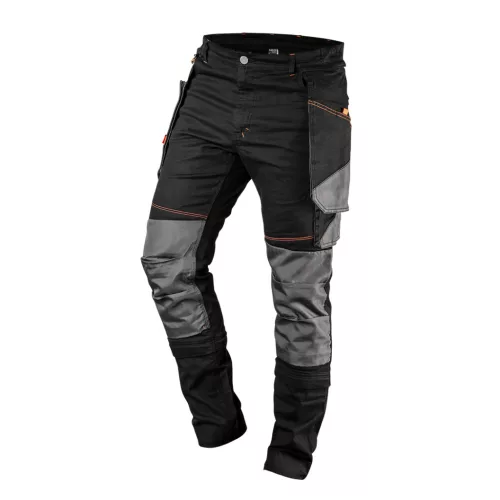 NEO Munkanadrág karcsúsított(slim fit), 60% pamut, 37% polyester, 285 g/m2, lecsatolható szerszámzsebek, S (81-239-S)