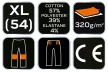 NEO Melegítő nadrág COMFORT, fekete-szürke, 57%pamut 39% poliészter, XL (81-282-XL)