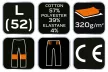 NEO Melegítő nadrág COMFORT, fekete-szürke, 57%pamut 39% poliészter, L (81-283-L)
