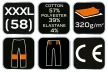 NEO Melegítő nadrág COMFORT, fekete-szürke, 57%pamut 39% poliészter, XXXL (81-283-XXXL)