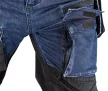 NEO Farmer munkásnadrág, Denim, 82% pamut, Oxford szövet, Cordura betétek, cippzáras zsebek, kék-fekete, M (81-361-1-M)