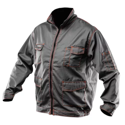 NEO Munkakabát, BASIC, XL/56, 35% pamut, 65% polyester, Többfunkciós zsebek, gumírozott derék, CE EN341 (81-410-XL)