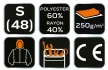 NEO Pulóver kapucnival COMFORT, sötétkék, 60% poliészter 40% műselyem, S (81-513-S)