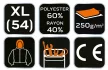 NEO Pulóver kapucnival COMFORT, sötétkék, 60% poliészter 40% műselyem, XL  (81-513-XL)