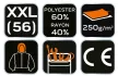 NEO Pulóver kapucnival COMFORT, sötétkék, 60% poliészter 40% műselyem, XXL  (81-513-XXL)