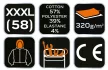 NEO Pulóver kapucnival COMFORT, szürke, 57% pamut 39% poliészter, XXXL (81-514-XXXL)