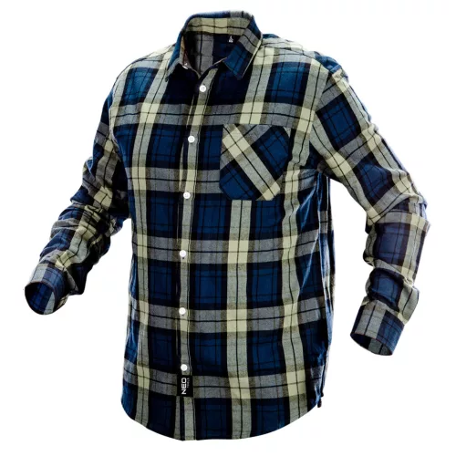 NEO Flanel ing, kék-oliva-fekete, 100% pamut, L (81-541-L)