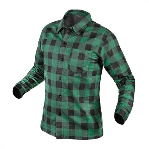NEO Flanel ing, zöld-fekete, 100% pamut, L (81-546-L)