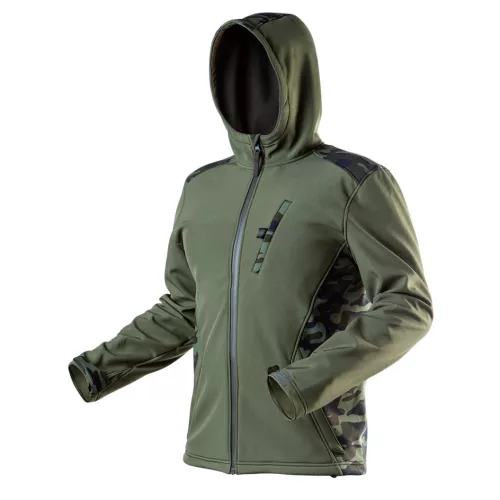 NEO Softshell, Víz- és szélálló Munkadzseki, terepmintás/olíva vízállóság:5000, Lélegző:3000, L (81-553-L)