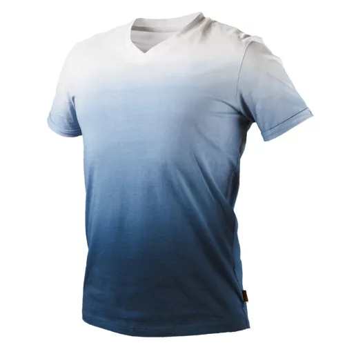 NEO Póló, kék árnyékmintás, 100% pamut, 180g/m2, M (81-602-M)