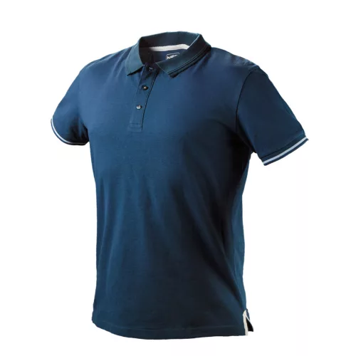NEO Póló, galléros, kék, 100% pamut, 200g/m2,XXXL (81-606-XXXL)