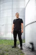 NEO Póló, galléros, DENIM, fekete, 100% pamut, 196g/m2, S, (81-659-S)
