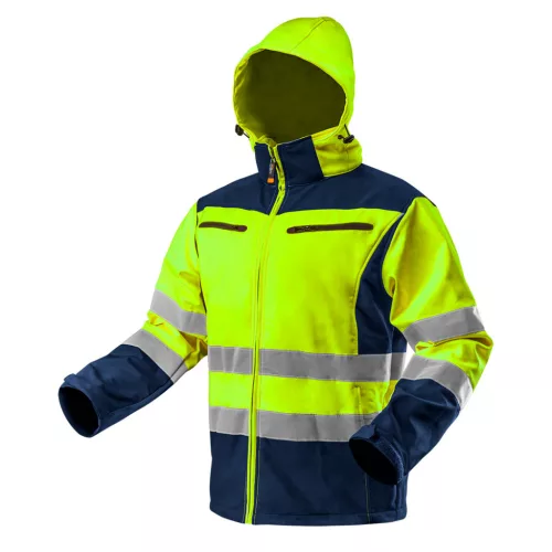 NEO Láthatósági Munkadzseki, softshell, kapucnival, sárga,XXXL (81-700-XXXL)